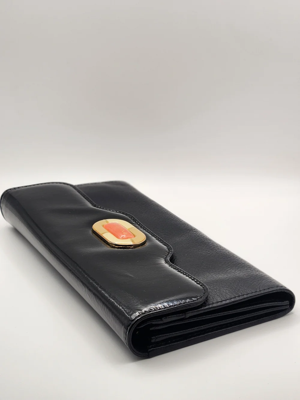 BVLGARI Isabella Rossellini Black Leather Continental Wallet – Full Set